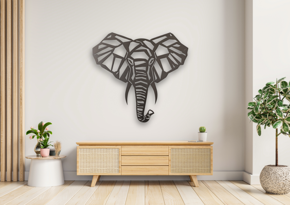 Elephant Metal Decor, Metal Wall Decor, Housewarming Decor, Metal Wall Art, Home Wall Hangings, Geometric WallArt, Home Metal Decor