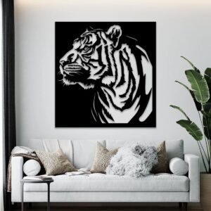 Tiger Metal Wall Art, Animals Head Art, Living Room Wall Decor, Bedroom Wall Decor, Metal Wall Hanging, Above Bed Decor, Artwork for Walls